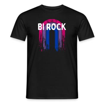 Bi Rock Bisexuel LGBTQ Bi Pride LGBT Lesbienne Gay - T-shirt homme - noir - Devant - AI Model Male 178 light (178cm)