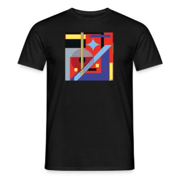 Abstraktes Geometrie-Design - Männer T-Shirt - Schwarz - Vorne - AI Model Male 178 light (178cm)