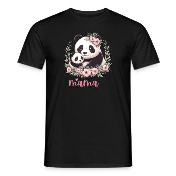 Panda Lover I Mama Panda And Cub Mother's Day - Männer T-Shirt - Schwarz - Vorne - AI Model Male 178 light (178cm)