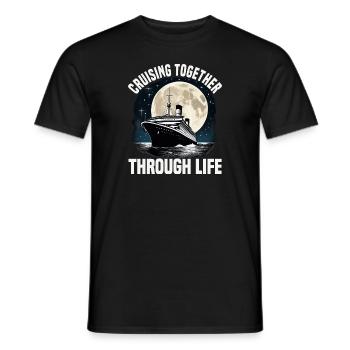Cruising Together Through Life Cruise Ship - Männer T-Shirt - Schwarz - Vorne - AI Model Male 178 light (178cm)