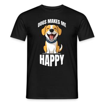 Les chiens me rendent heureux - T-shirt homme - noir - Devant - AI Model Male 178 light (178cm)