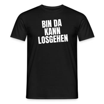 bin da - Männer T-Shirt - Schwarz - Vorne - AI Model Male 178 light (178cm)