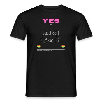 Oui, je suis gay Pride Shirt - T-shirt homme - noir - Devant - AI Model Male 178 light (178cm)