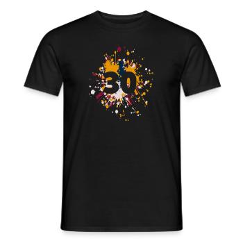 Nombre 30e couleur Splash - T-shirt homme - noir - Devant - AI Model Male 178 light (178cm)