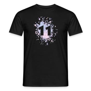 Number 11th Color Splash - Männer T-Shirt - Schwarz - Vorne - AI Model Male 178 light (178cm)