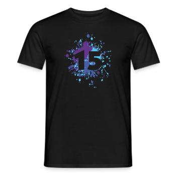Number 15th Color Splash - Männer T-Shirt - Schwarz - Vorne - AI Model Male 178 light (178cm)