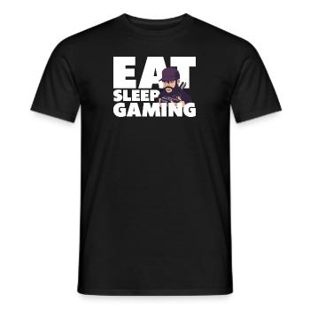 Eat. Sleep. Gaming. - Gamer Spruch Geschenkidee - Männer T-Shirt - Schwarz - Vorne - AI Model Male 178 light (178cm)