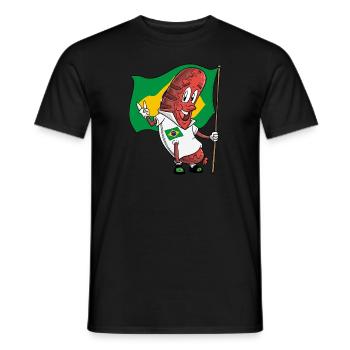 Bratwurst de porc brésilien - T-shirt homme - noir - Devant - AI Model Male 178 light (178cm)