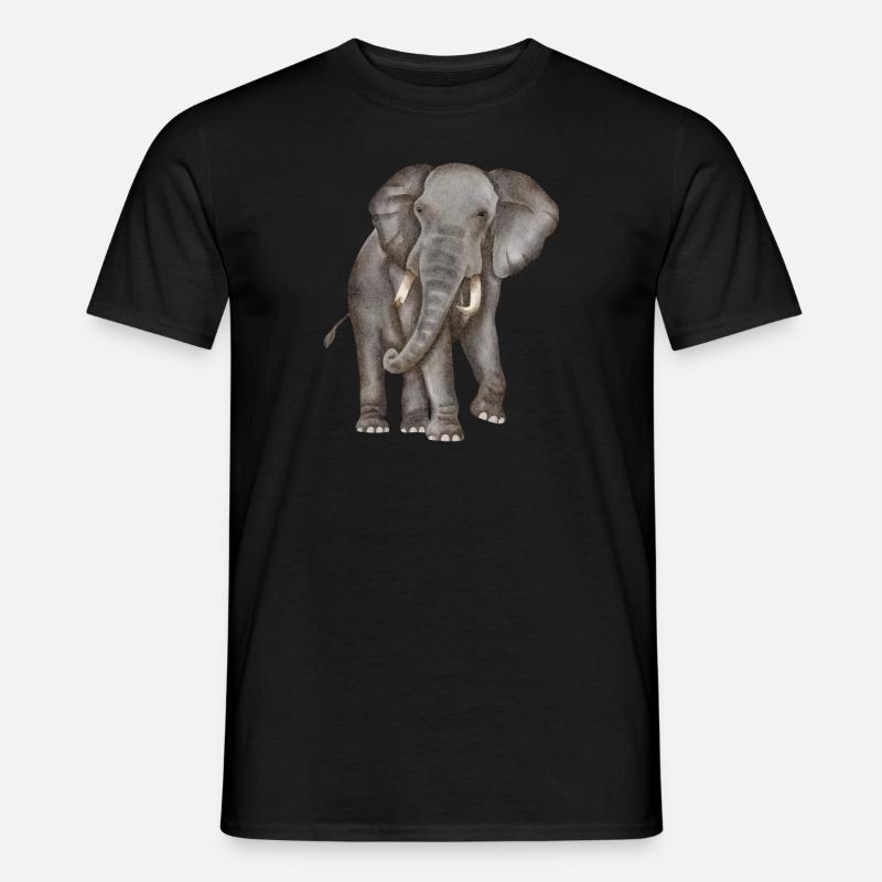 Elefant Aquarell - Mænd T-shirt - sort