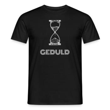 Sanduhr, Geduld ist eine Tugend - Männer T-Shirt - Schwarz - Vorne - AI Model Male 178 light (178cm)