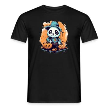Panda Halloween Kürbis - Männer T-Shirt - Schwarz - Vorne - AI Model Male 178 light (178cm)