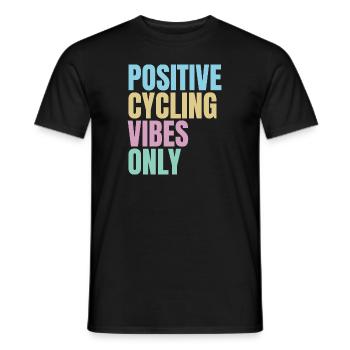 positive cycling vibes only - Men's T-Shirt - black - Front - AI Model Male 178 light (178cm)