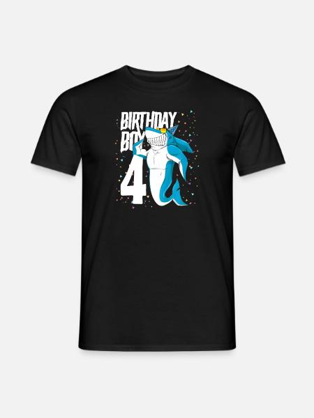 4-vuotias Boys Shark -syntymäpäivälahja - T-shirt herr - svart