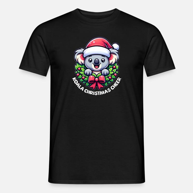 Weihnachts-Koala - Männer T-Shirt - Schwarz