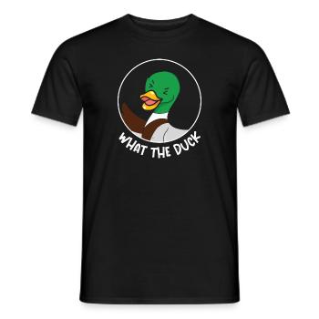 What the Duck Funny Animal Puns - Men's T-Shirt - black - Front - AI Model Male 178 light (178cm)