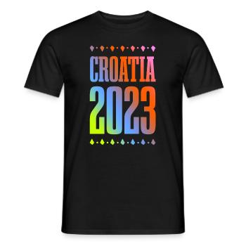 Croatia 2023 - Men's T-Shirt - black - Front - AI Model Male 178 light (178cm)