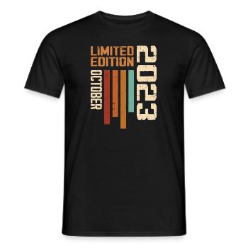Vintage October 2023 Retro Birthday Gift - Men's T-Shirt - black - Front - AI Model Male 178 light (178cm)