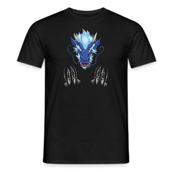 Chinese Dragon Head Scratch Monster Mythical Gift - Men's T-Shirt - black - Front - AI Model Male 178 light (178cm)