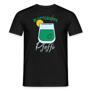 Blutgruppe Pfeffi - Männer T-Shirt - Schwarz - Vorne - AI Model Male 178 light (178cm)