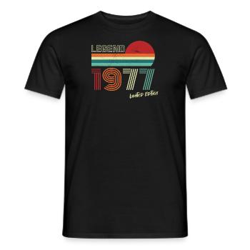 Legend 1977 Birthday Shirt Gift Anniversary - Men's T-Shirt - black - Front - AI Model Male 178 light (178cm)