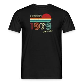 Legend 1979 Birthday Shirt Gift Anniversary - Men's T-Shirt - black - Front - AI Model Male 178 light (178cm)