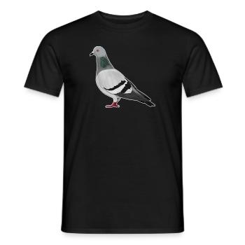Pigeon Bird Drawing Ornithologist Bird Friends - Men's T-Shirt - black - Front - AI Model Male 178 light (178cm)