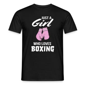 Boxing Girl Kickboxer Boxer Gift - Men's T-Shirt - black - Front - AI Model Male 178 light (178cm)