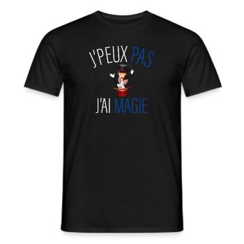 j peux pas j ai magie - cadeau anniversaire magie - T-shirt homme - noir - Devant - AI Model Male 178 light (178cm)
