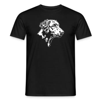 CURLY COATED RETRIEVER Hunde Portrait Wilsigns - Männer T-Shirt - Schwarz - Vorne - AI Model Male 178 light (178cm)