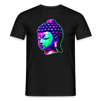 Buddha head in chakra colors - Men's T-Shirt - black - Front - AI Model Male 178 light (178cm)