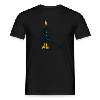 Cat Christmas Christmas Grouch - Men's T-Shirt - black - Front - AI Model Male 178 light (178cm)