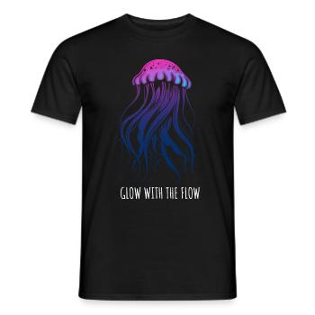 Brille avec le courant, Méduse avec des tentacules, Dire - T-shirt homme - noir - Devant - AI Model Male 178 light (178cm)