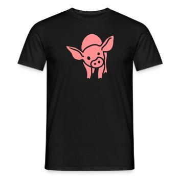 Piglet - Men's T-Shirt - black - Front - AI Model Male 178 light (178cm)