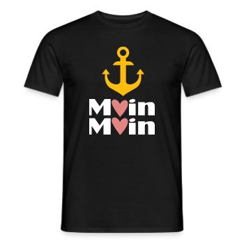 Moin Herz Anker Bas allemand - T-shirt homme - noir - Devant - AI Model Male 178 light (178cm)