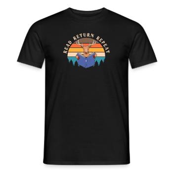 Read Return Repeat Book Lover Quote - Men's T-Shirt - black - Front - AI Model Male 178 light (178cm)