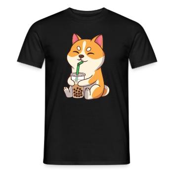Boba Tea Doge - Men's T-Shirt - black - Front - AI Model Male 178 light (178cm)