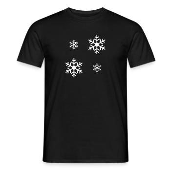 White snowflake / white snowflake - Men's T-Shirt - black - Front - AI Model Male 178 light (178cm)