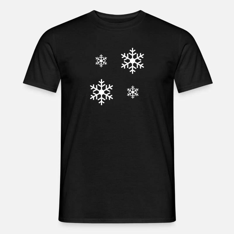 White snowflake / white snowflake - Men's T-Shirt - black