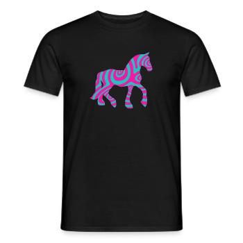 Horse Horses Riding Equestrian Pony Western Shirt - Men's T-Shirt - black - Front - AI Model Male 178 light (178cm)