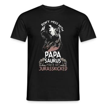 Ne t’en prends pas à papa Saurus! - T-shirt homme - noir - Devant - AI Model Male 178 light (178cm)