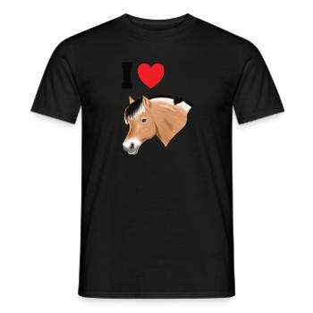 I love fjord horses design for horse fans - Men's T-Shirt - black - Front - AI Model Male 178 light (178cm)