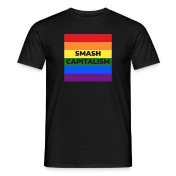 Smash Capitalism LGBT - Männer T-Shirt - Schwarz - Vorne - AI Model Male 178 light (178cm)