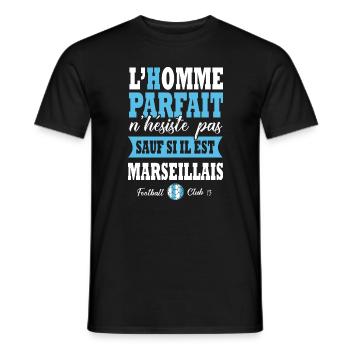 Marseille Marseillais supporter Football OM - T-shirt homme - noir - Devant - AI Model Male 178 light (178cm)