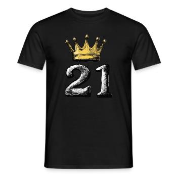 21 Nombre Couronne - T-shirt homme - noir - Devant - AI Model Male 178 light (178cm)