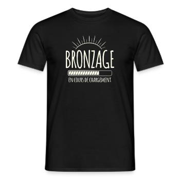 Tan Loading, Été, Vacances, Français - T-shirt homme - noir - Devant - AI Model Male 178 light (178cm)