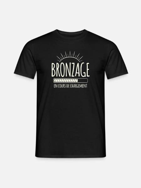 Tan Loading, Summer, Vacation, French - Men's T-Shirt - black