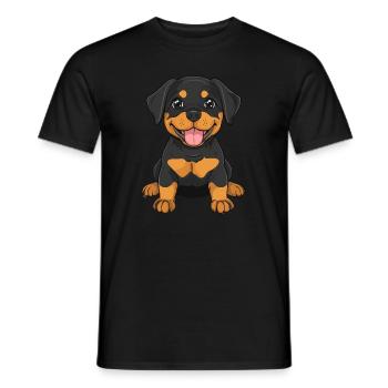 Rottweiler Hund Niedlich - Männer T-Shirt - Schwarz - Vorne - AI Model Male 178 light (178cm)