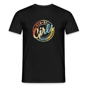 Dad Of Girls Outnumbered - Papa Logo Dad Design - Men's T-Shirt - black - Front - AI Model Male 178 light (178cm)