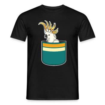 Vogelliebhaber Papagei Geschenk Brusttasche Kakadu - Männer T-Shirt - Schwarz - Vorne - AI Model Male 178 light (178cm)