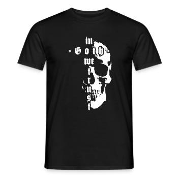 In Goth we trust - Gothic rock skull design - Men's T-Shirt - black - Front - AI Model Male 178 light (178cm)
